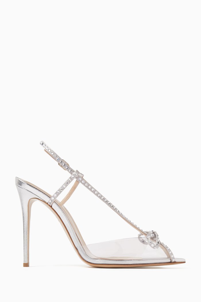 

Kay 105 Crystal Sandals in PVC & Leather, Silver