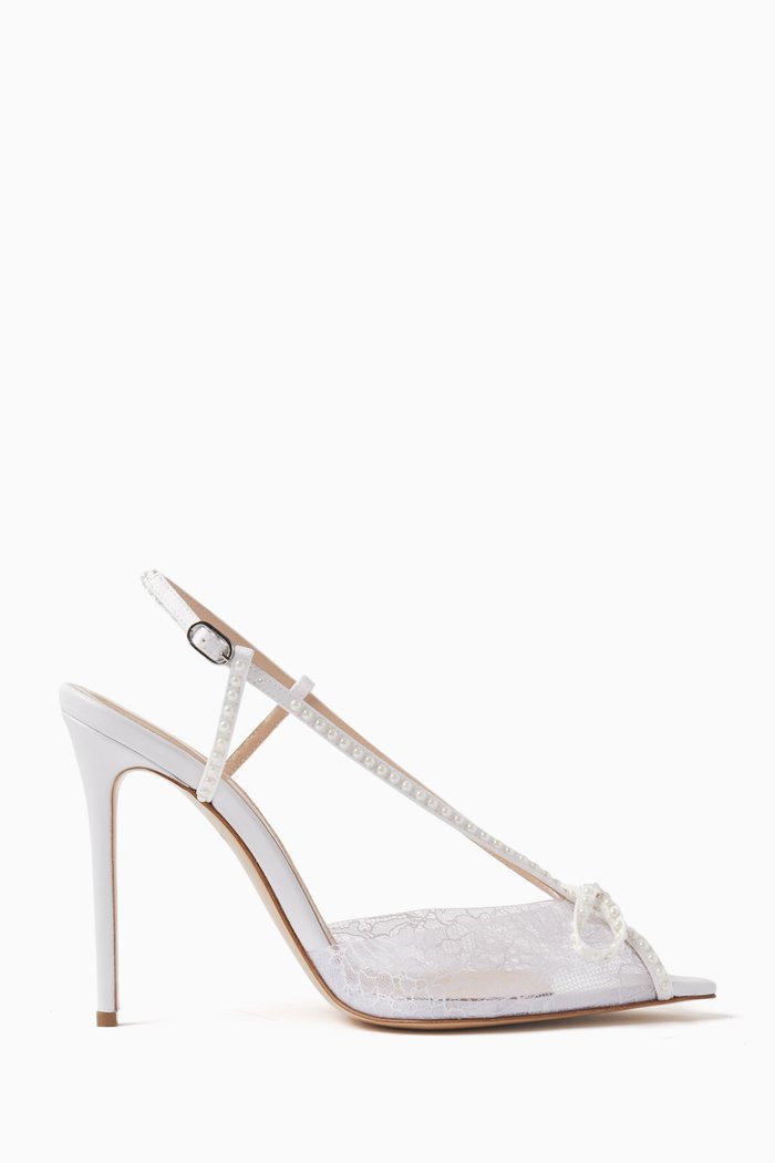 

Kay 105 Pearl Sandals in PVC & Leather, White