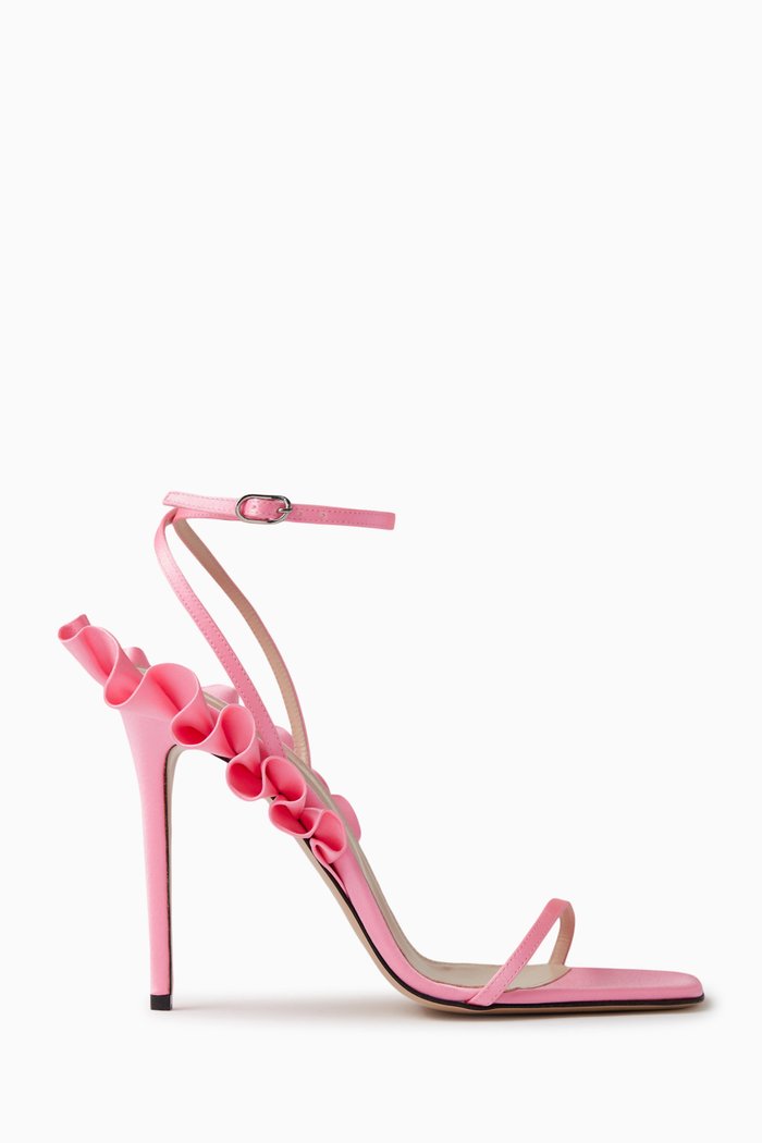 Rouches 105 Sandals in Satin, Pink