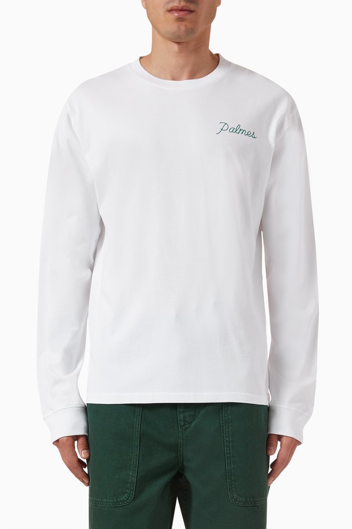 

Sunset Long-sleeved T-shirt in Cotton, White