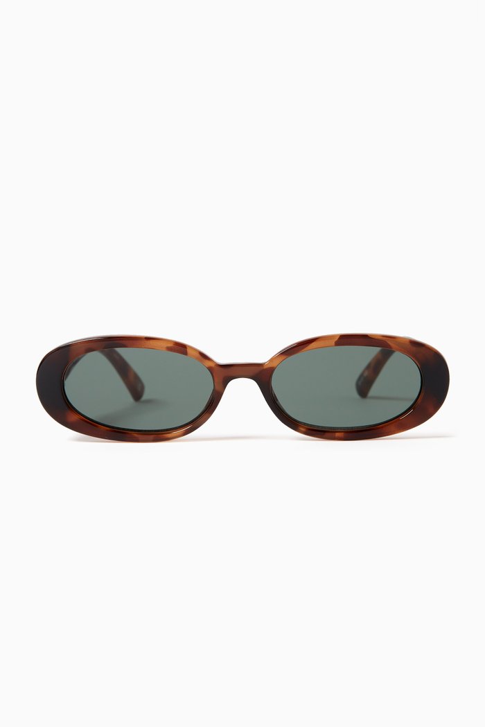 

Outta Love Oval Sunglasses in Acetate, Brown