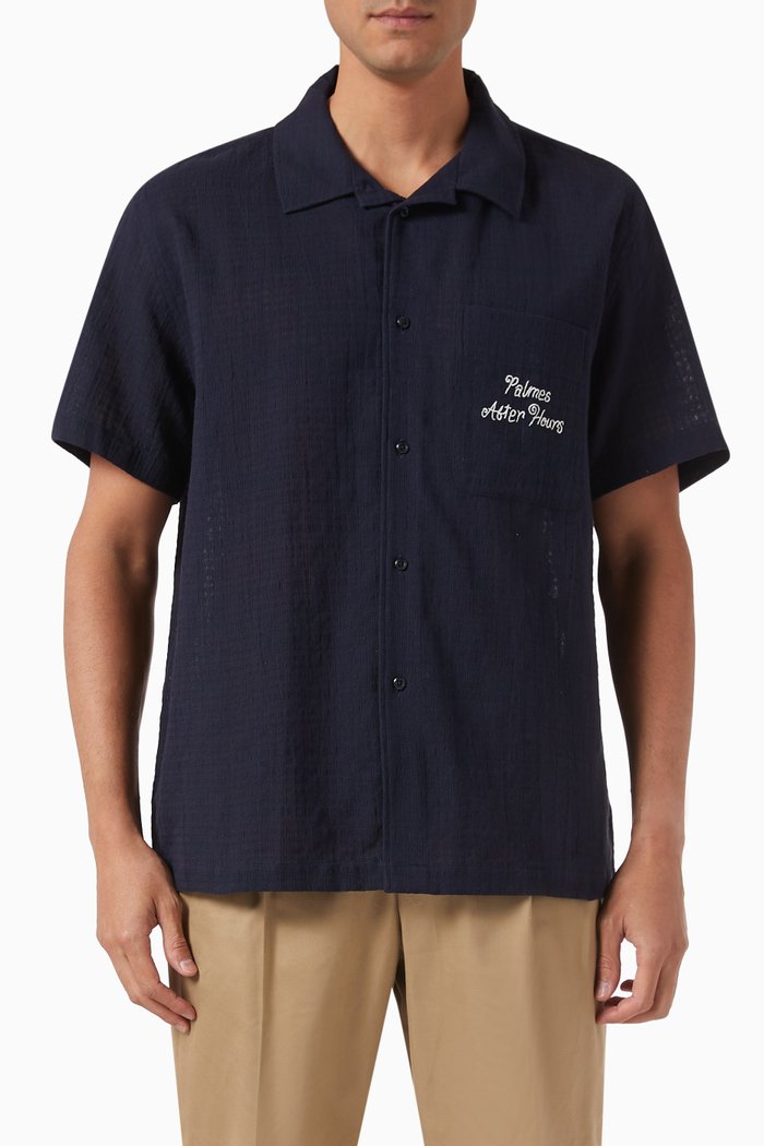 

Martini Short-sleeve Shirt in Cotton, Blue