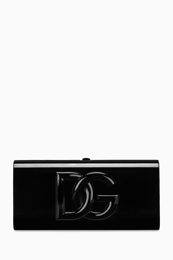 

Dolce Box Clutch Bag in Plexi, Black