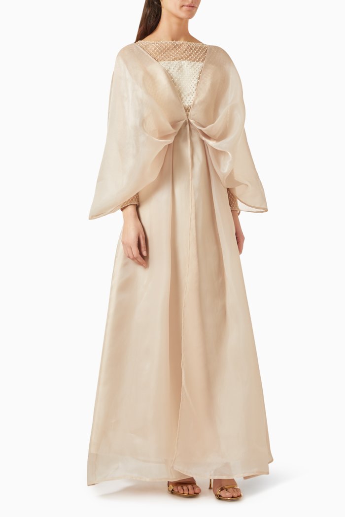 

Rose Maxi Dress in Bridal Satin, Neutral