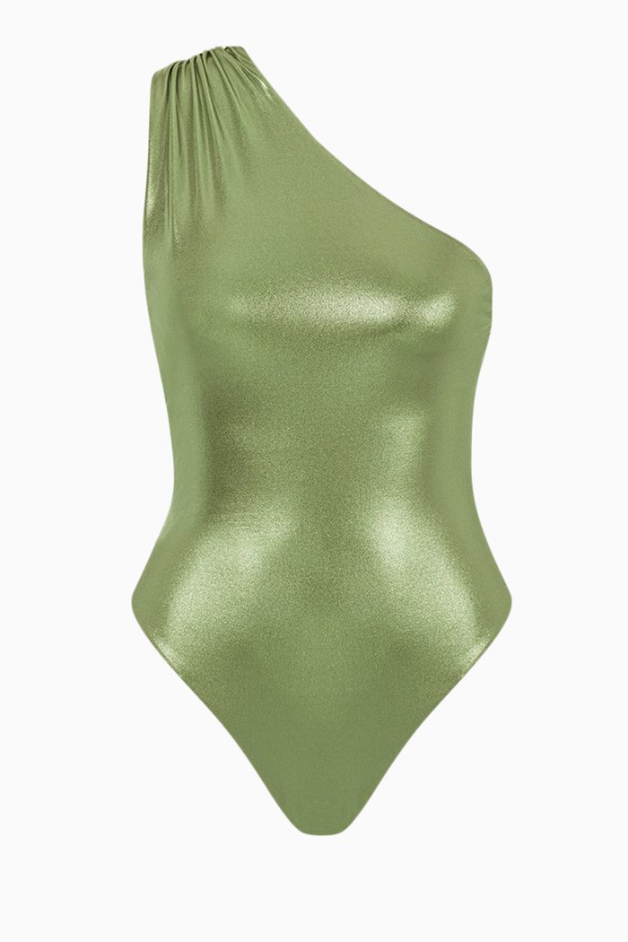 

Supermoon Metallic One-piece Swimsuit in Stetch-nylon, Green