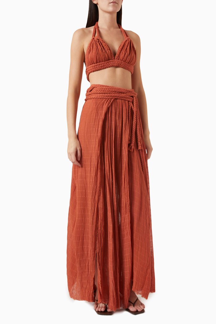 Gisella Two-piece Set in Cotton, Orange