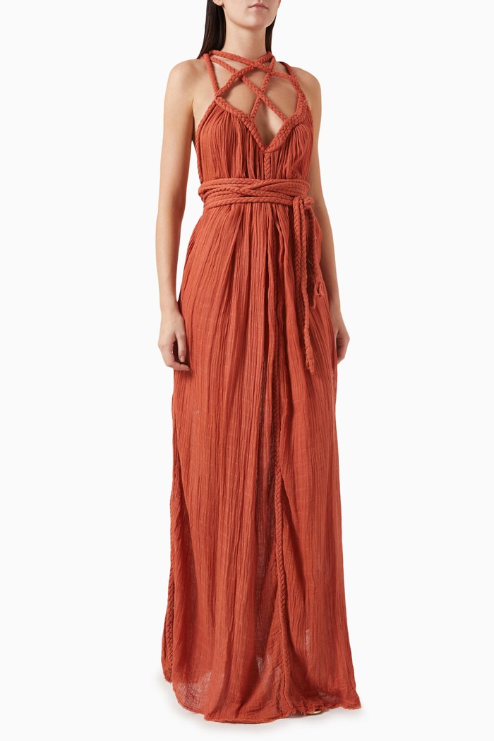 

Allegra Gown in Cotton, Orange