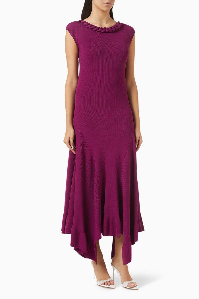 

Handkerchief Maxi Dress in Viscose, Purple