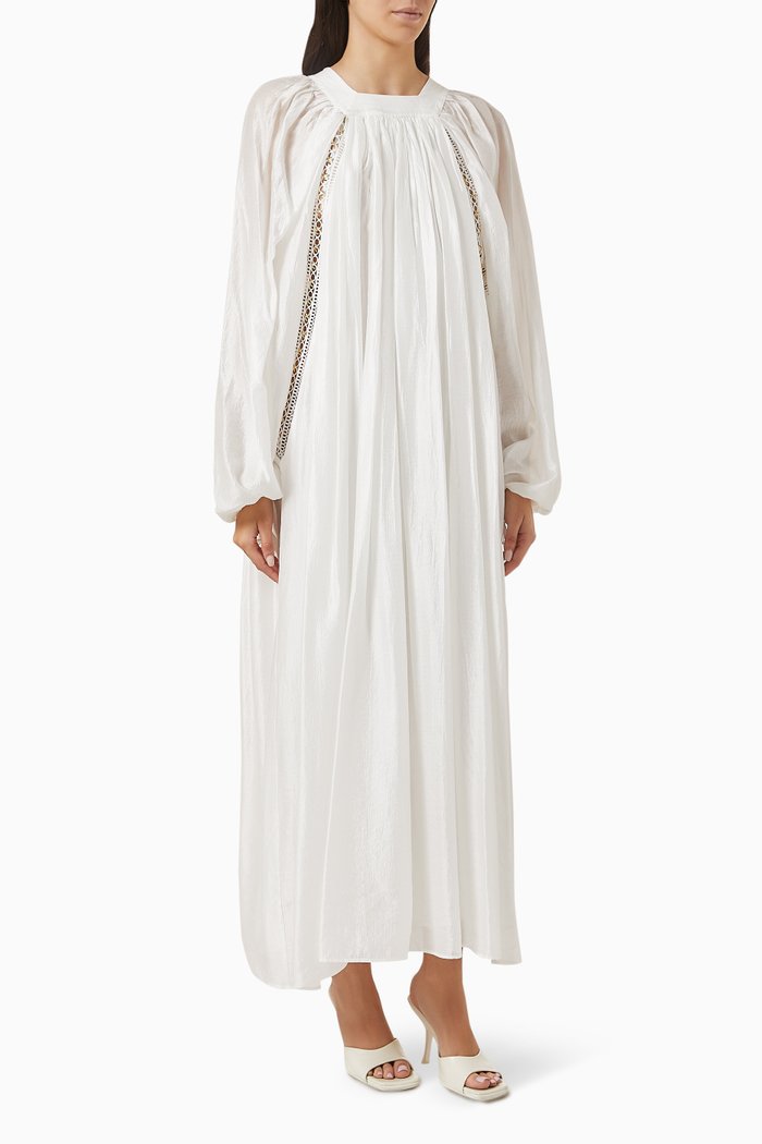 

Metal Trim Embellished Kaftan, Neutral