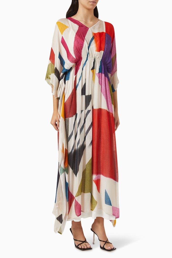 

Abstract Print Kaftan, Multicolour