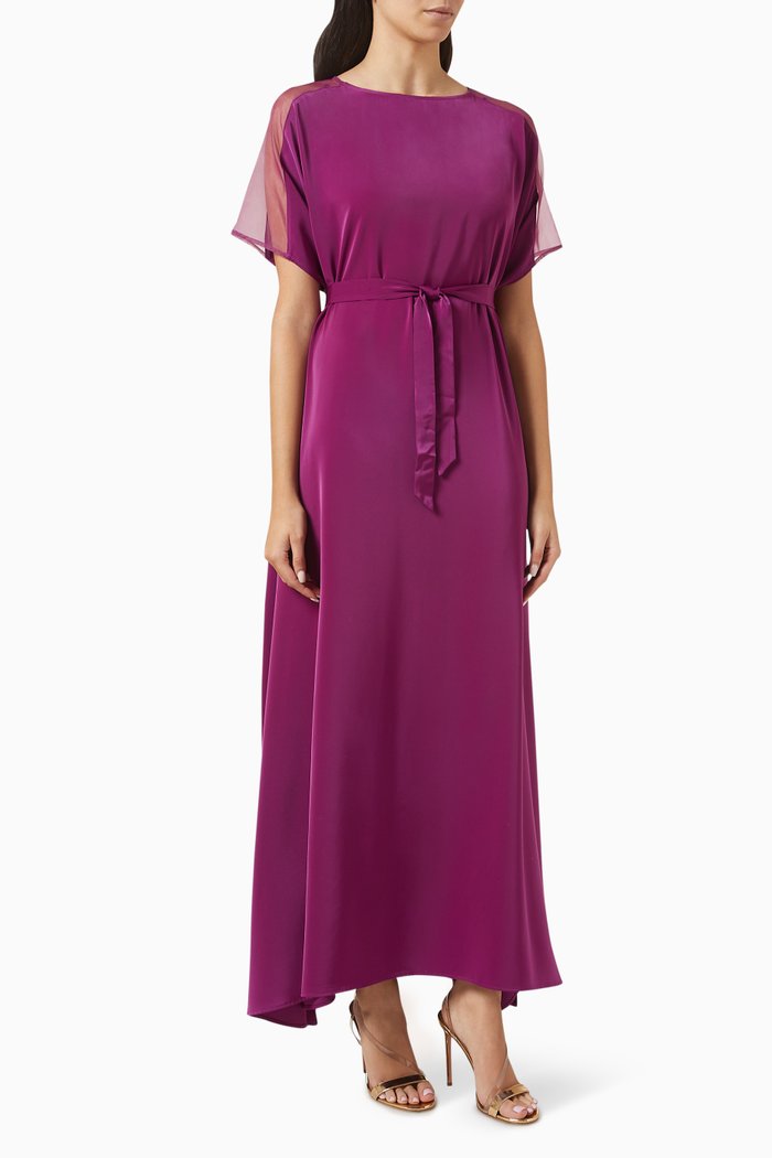 Shoulder-detail Kaftan, Purple