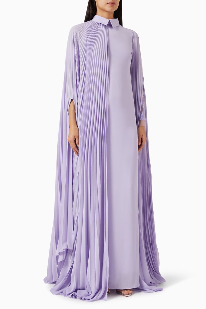 

Jimena Cape-style Maxi Dress in Rayon, Purple