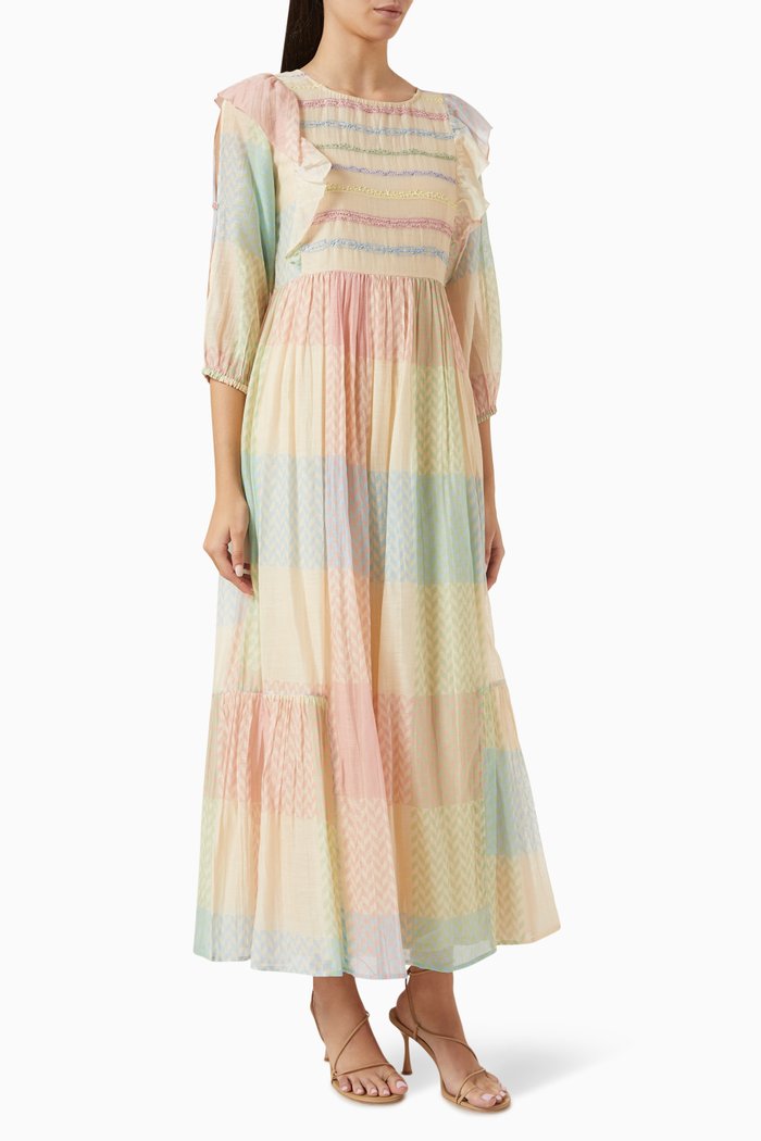 

Gianna Midi Dress in Cotton-silk, Multicolour