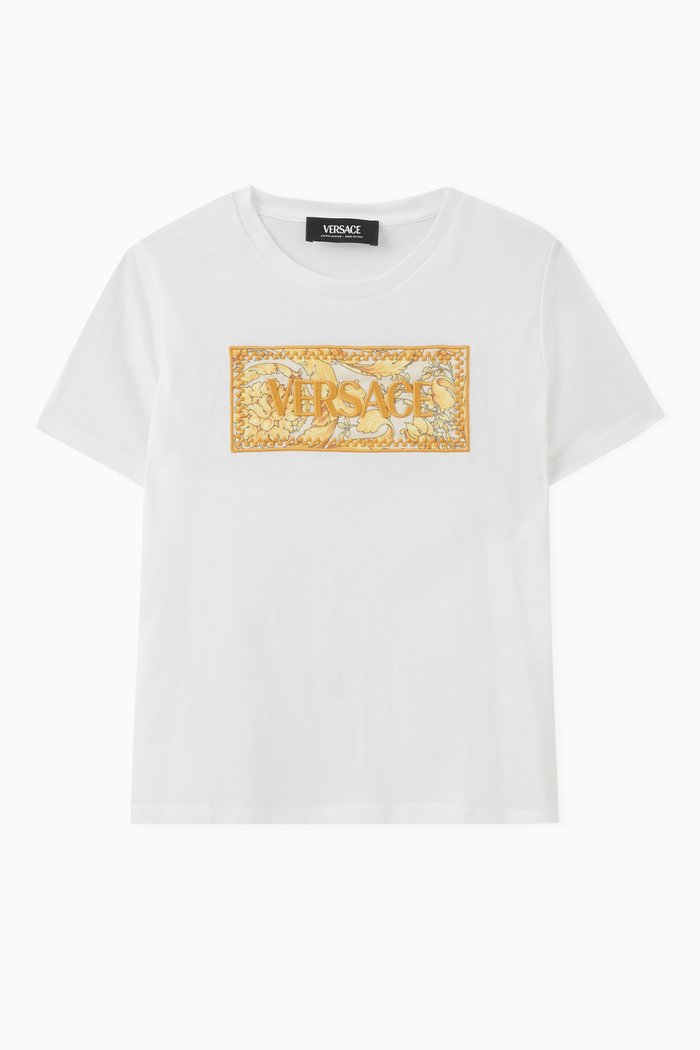 Logo-embroidered T-shirt in Cotton, White