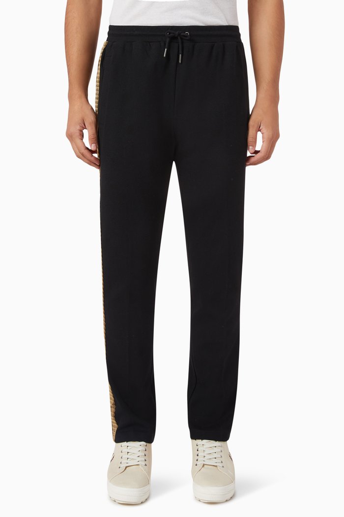 

Crochet Tape Track Pants in Cotton-Blend, Black