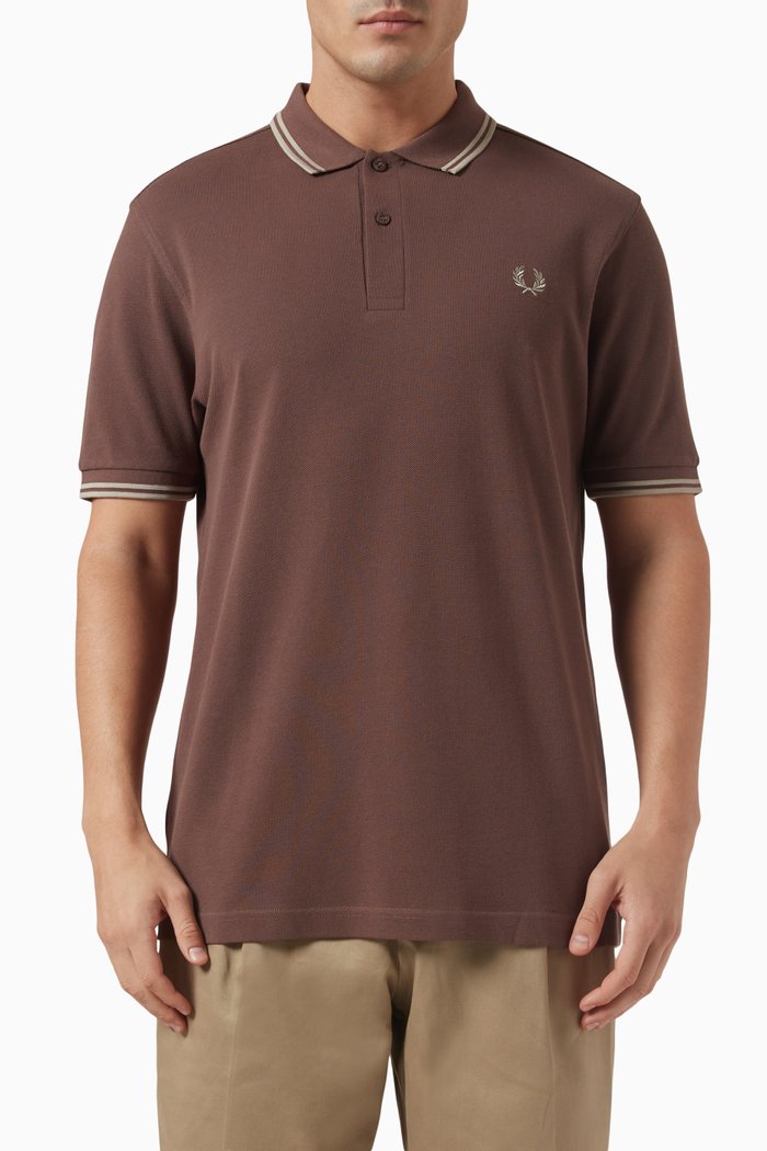 

Twin Tipped Polo Shirt in Cotton Piqué, Red