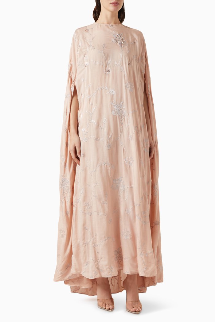 

Zari-embroidered Cape, Pink