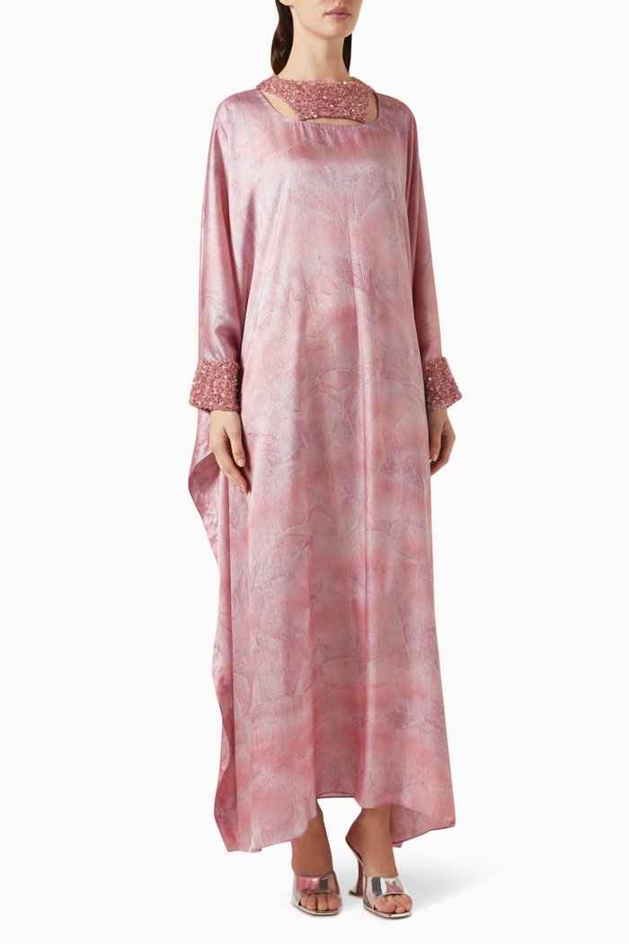 

Embellished Cut-out Kaftan, Pink