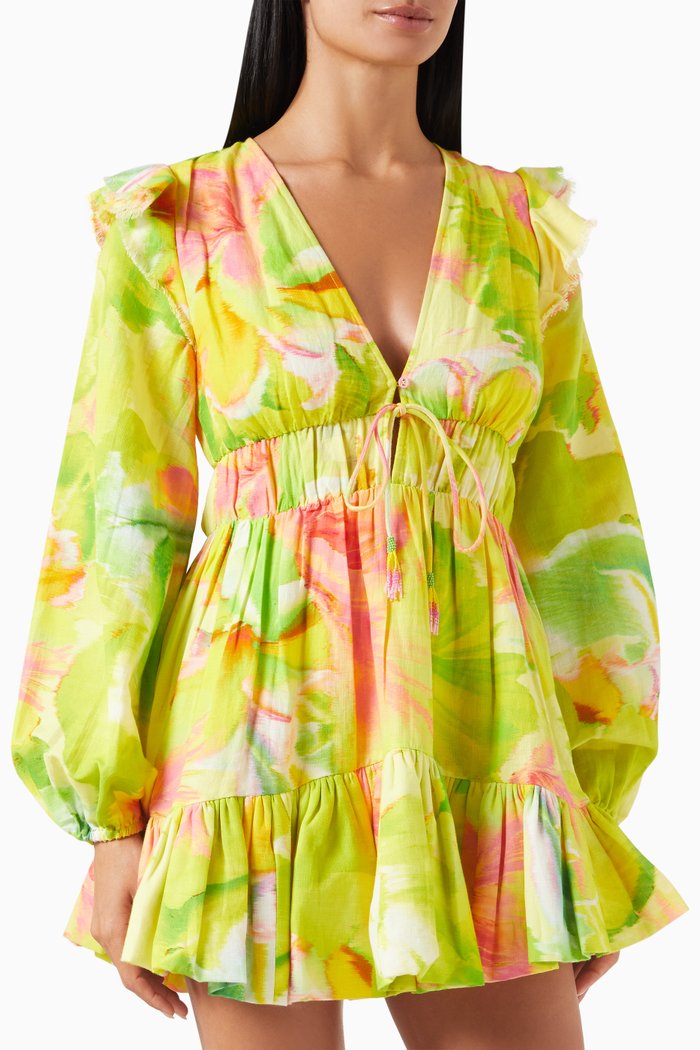 

Mina Mini Dress in Cotton, Yellow