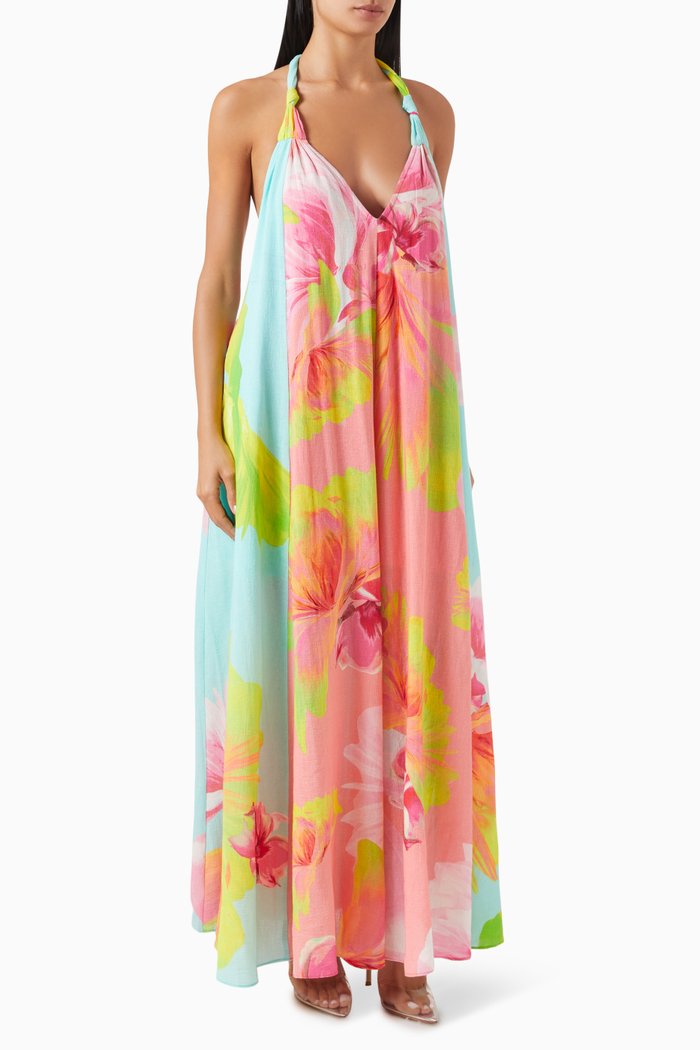 Mina Maxi Dress in Cotton, Multicolour