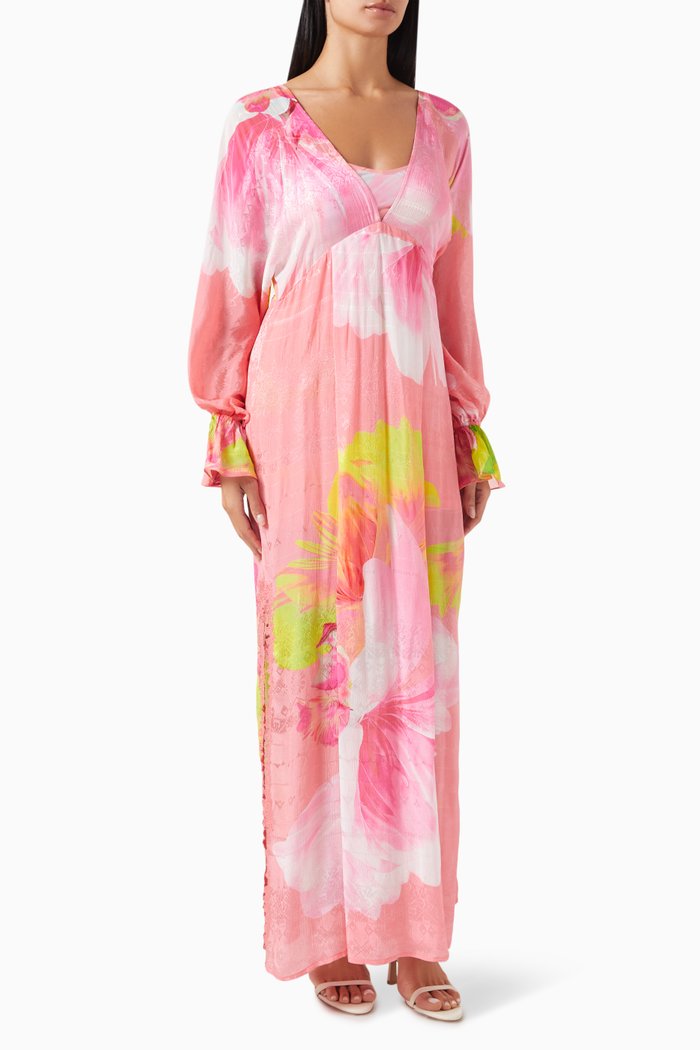 Mina Printed Kaftan, Pink