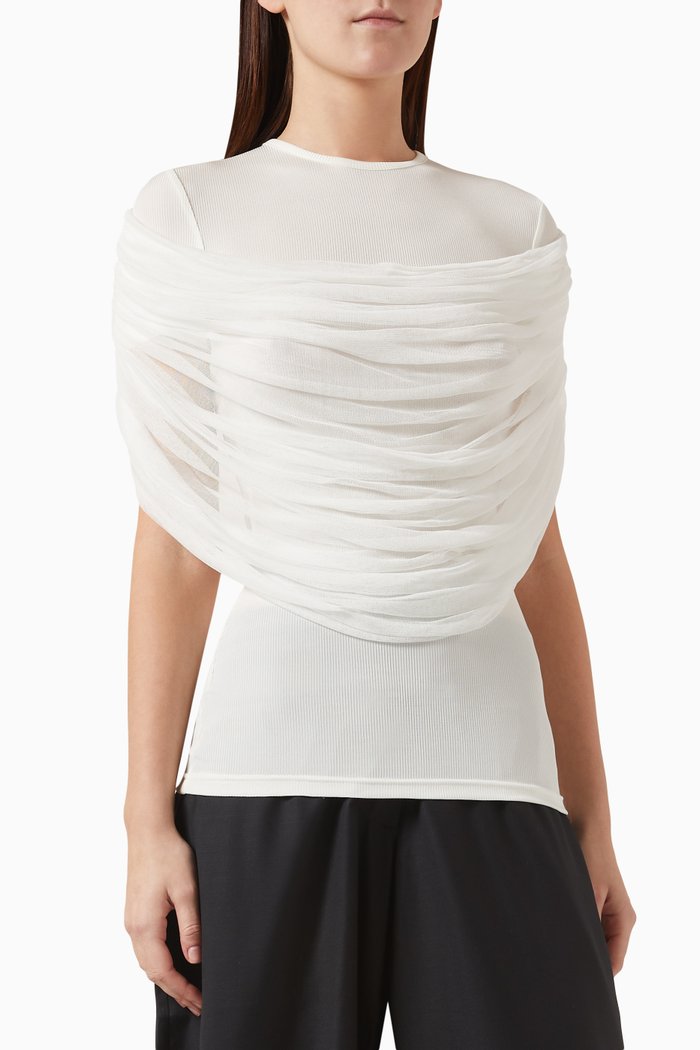 

Sonora Veiled T-shirt in Jersey, White