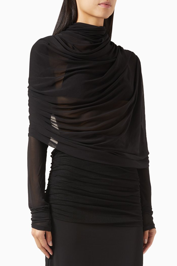 

Casteret Draped Top in Rayon-blend, Black