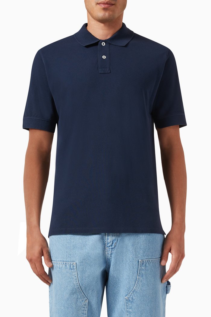 

Polo Shirt in Cotton Piqué, Blue
