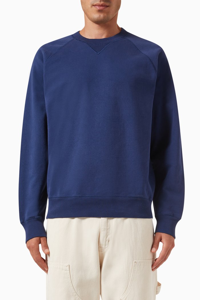 

Sweatshirt in Cotton Jersey, Blue