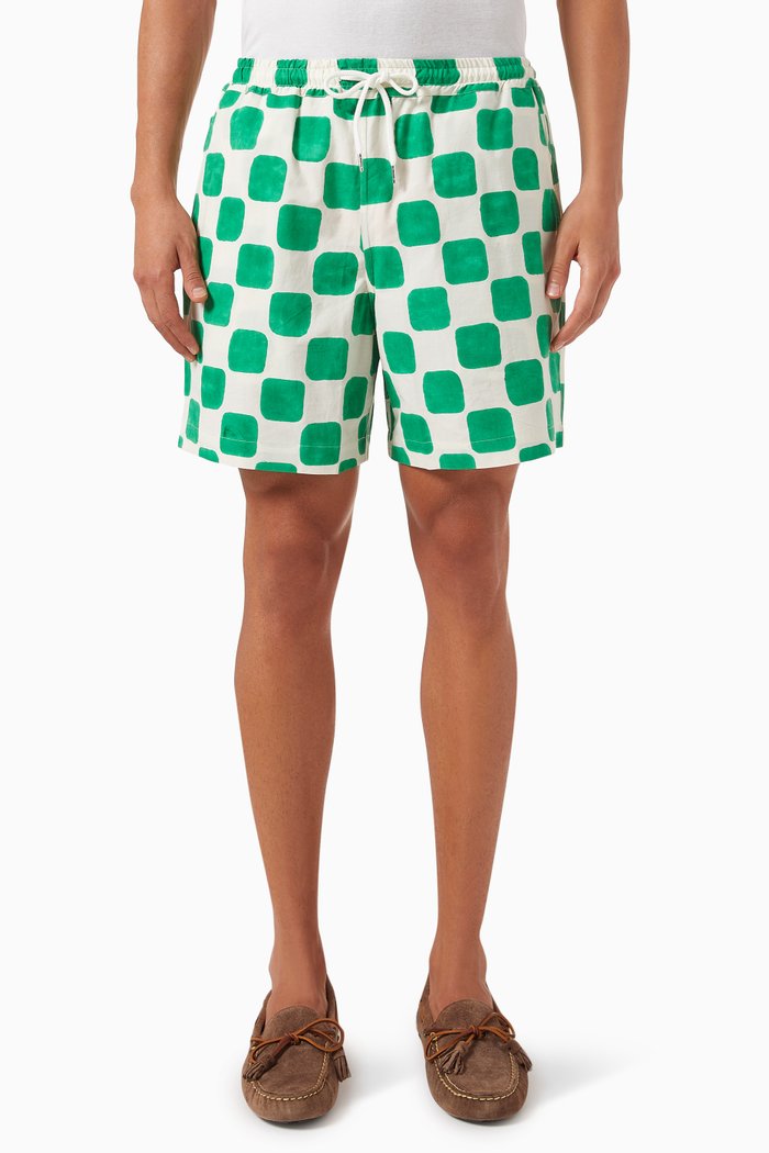 

Drawstring Shorts in Cotton, Green