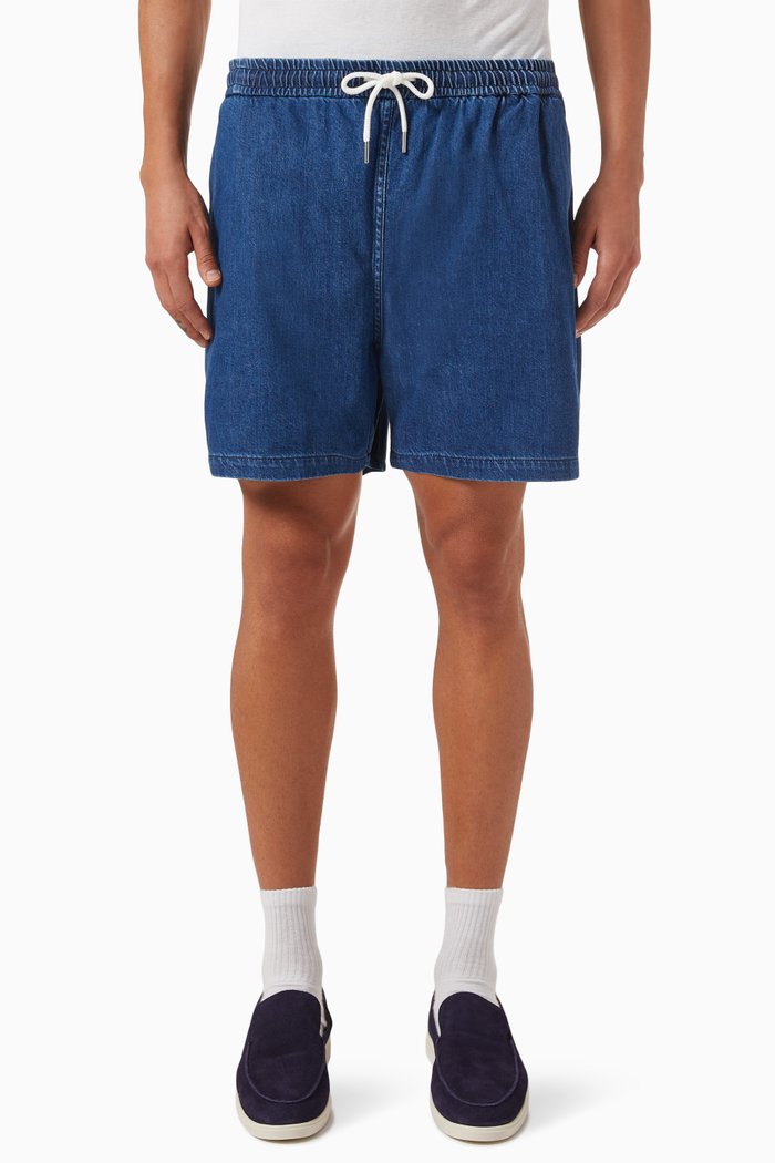 

Drawstring Shorts in Cotton, Blue