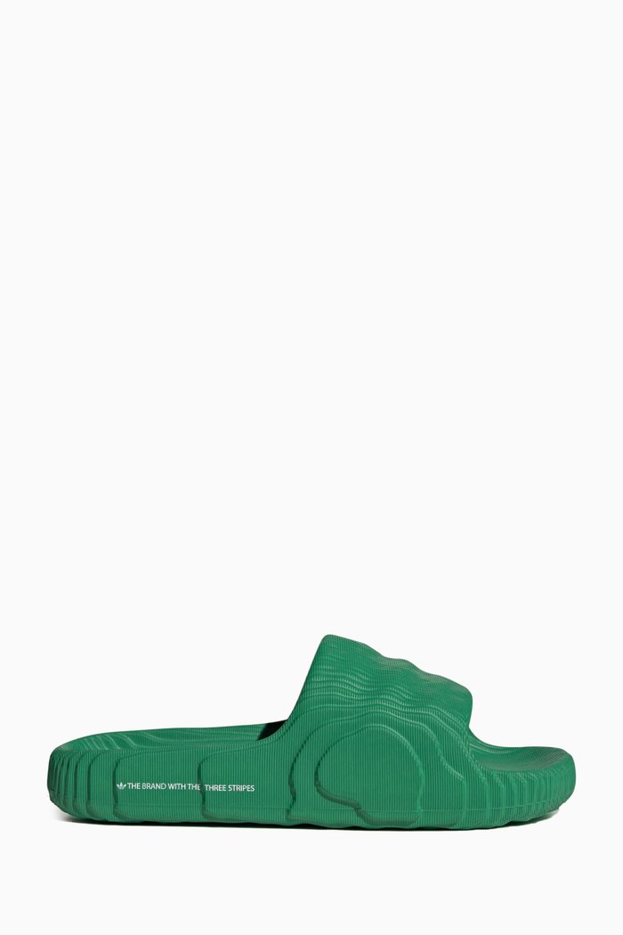 Adilette 22 Slide Sandals in Rubber, Green