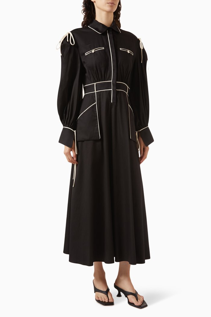 

Shirt Dress in Cotton-poplin, Black