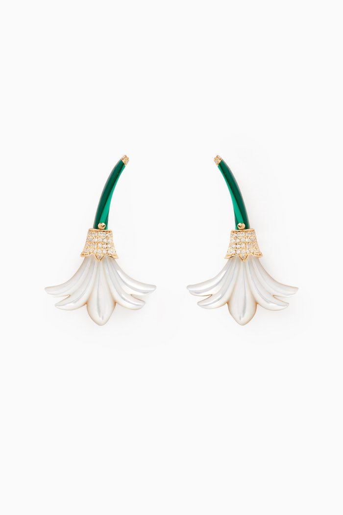 

Big Psychedeliah Diamond Earrings in 18kt Yellow Gold, White