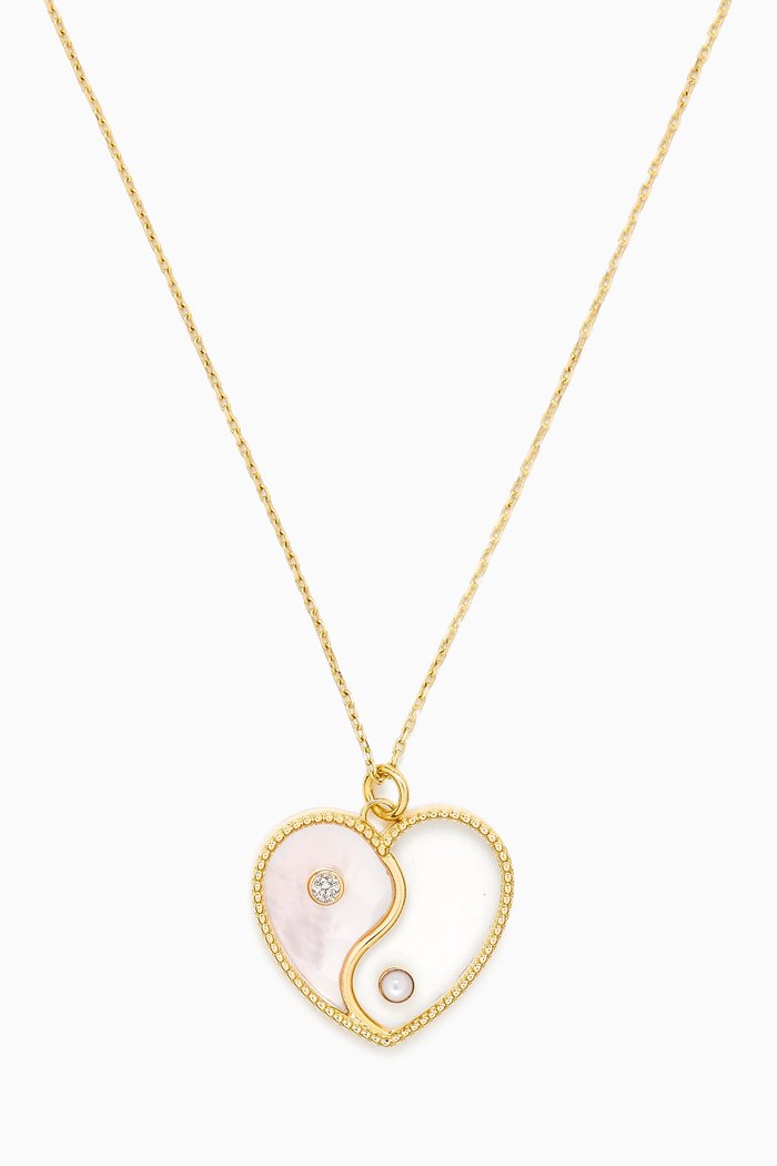 

Yin Yang Heart Pendant Diamond Necklace in 18kt Yellow Gold