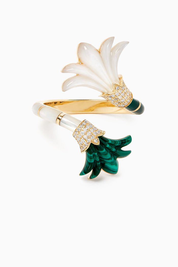 

Big Psychedeliah Vine Diamond Ring in 18kt Yellow Gold, White