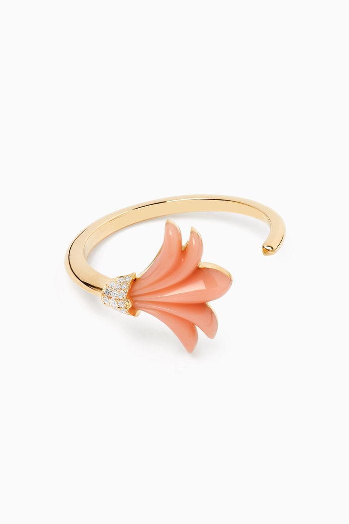 

Small Psychedeliah Vine Diamond Ring in 18kt Yellow Gold, Pink