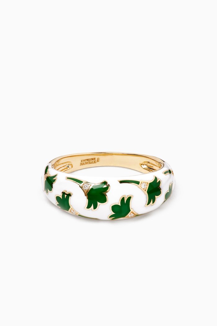 

Psychedeliah Enamel & Diamond Ring in 18kt Yellow Gold