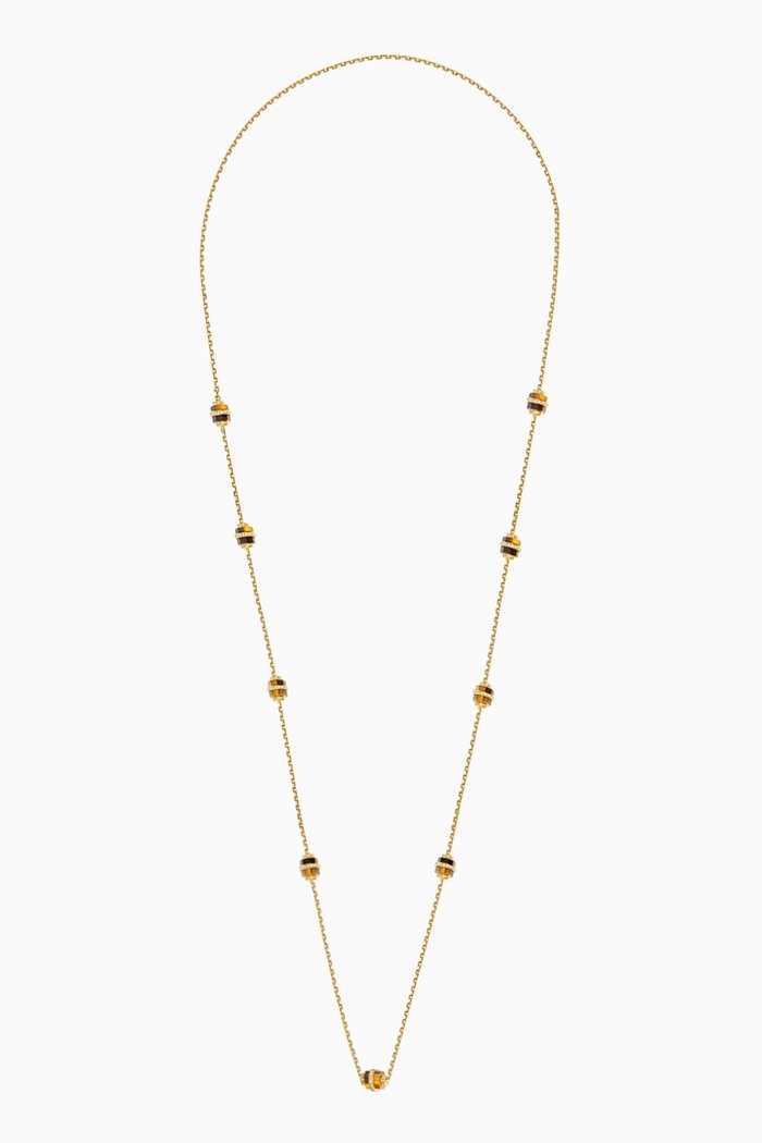 

Small Azm Diamond & Tiger Eye Sautoir Necklace in 18kt Gold, Yellow