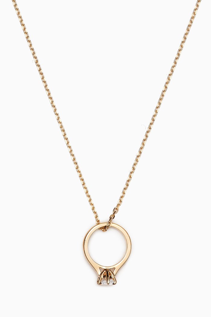 

Diamond Engagement Ring Pendant Necklace in 18kt Gold, Yellow