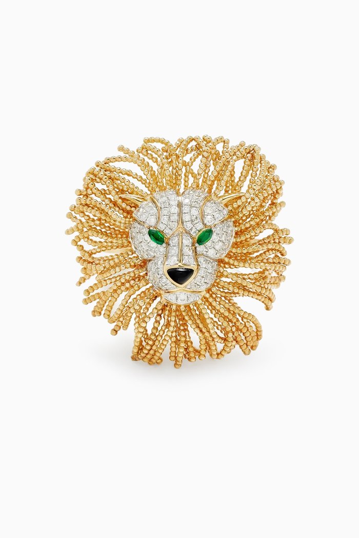 Bague Lion Diamond Ring in 9kt Gold, Yellow