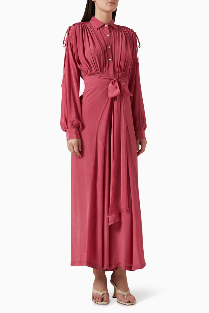 

Sarah Ruched Jumpsuit in Crêpe, Pink