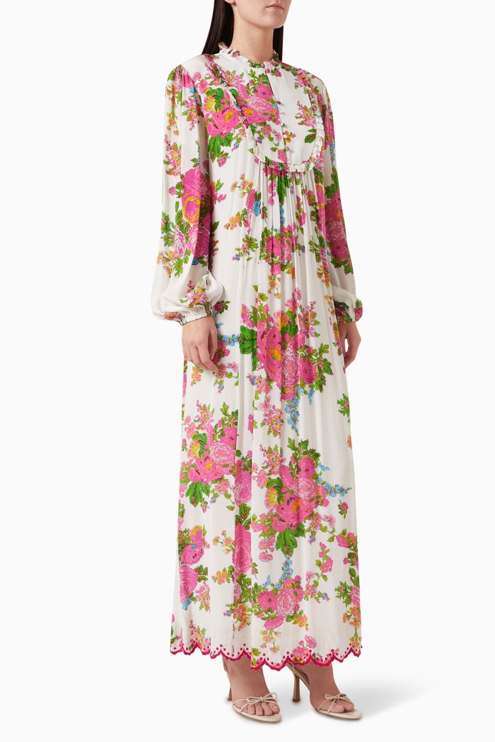 Aara Floral Maxi Dress, Neutral