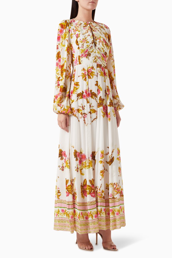 

Zinia Floral Maxi Dress, White