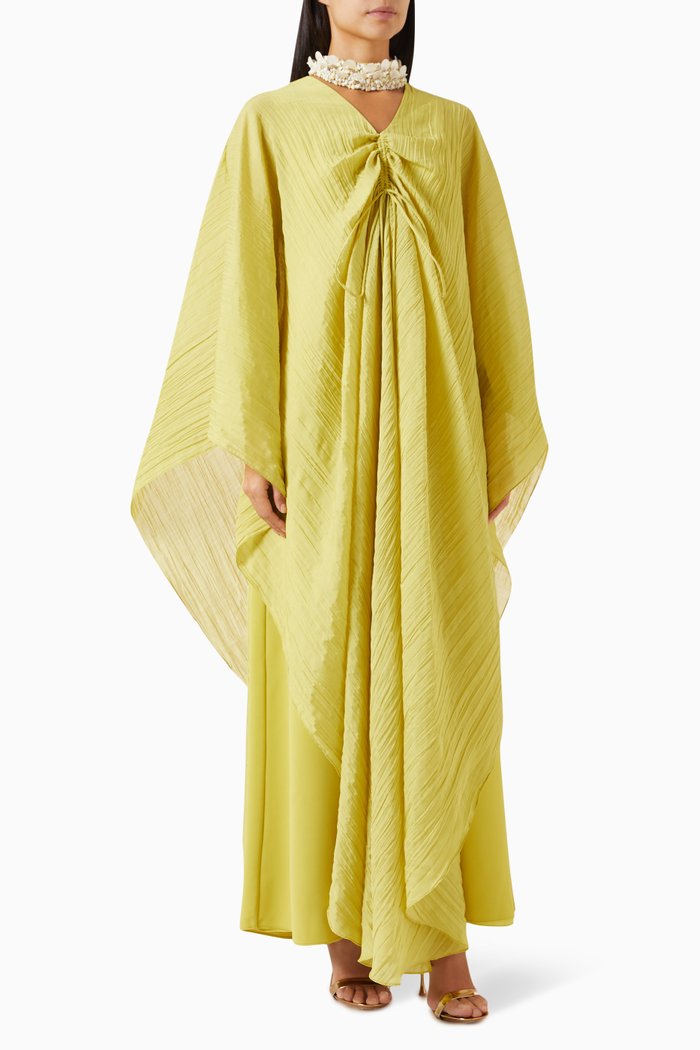 

Kaylee Pleated Dress in Handpicked Fabric, Green