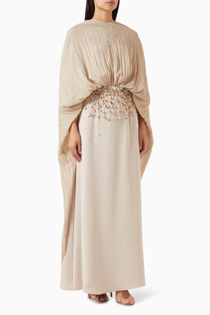 

Kehlani Cape Dress, Neutral