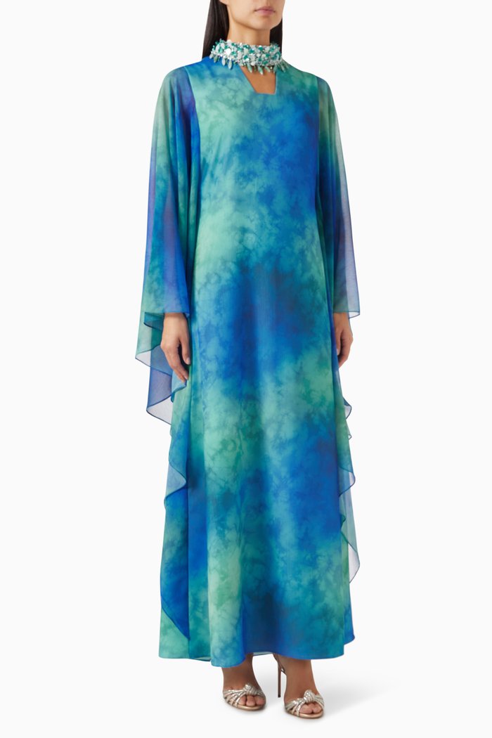 

Elliana Kaftan in Chiffon, Blue