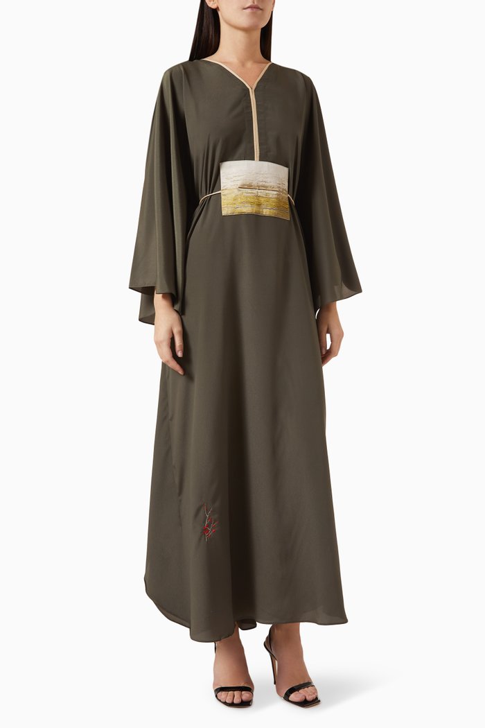 

A-line Kaftan in Crepe, Green