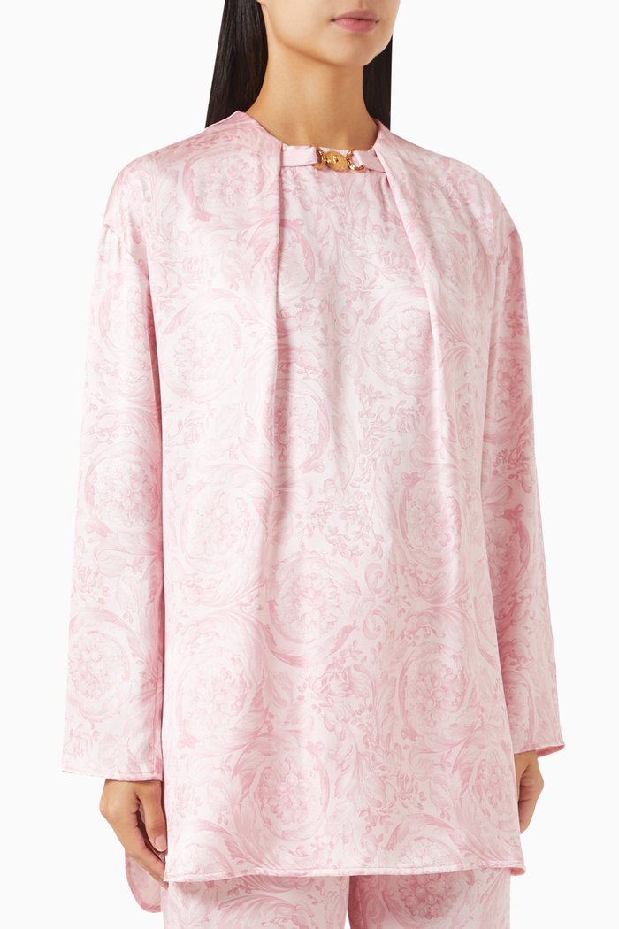 

Barocco-print Shirt in Silk, Pink