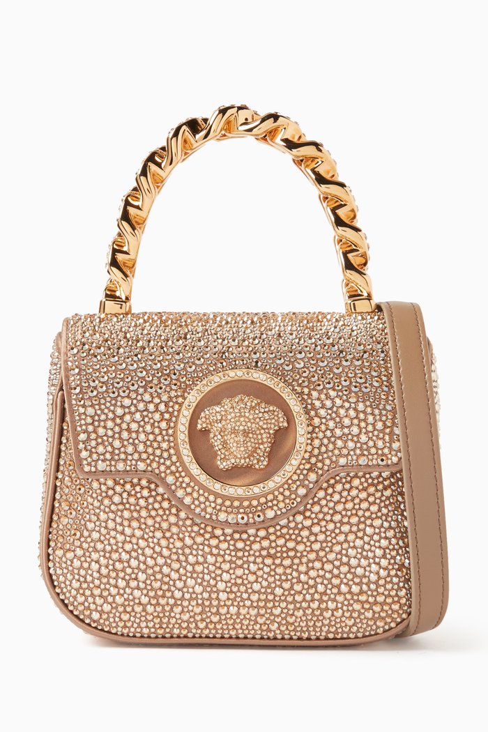 

Mini La Medusa Embellished Top-handle Bag in Leather, Gold